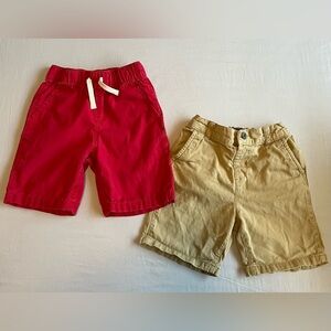 Set / Lot Of 2 The Children's Place Boy's 4T Red Drawstring & Khaki Dress Shorts